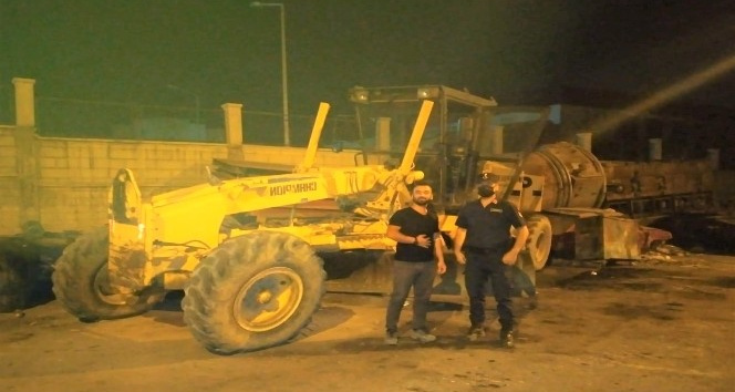 Çalıntı iş makinası hurdacıda bulundu