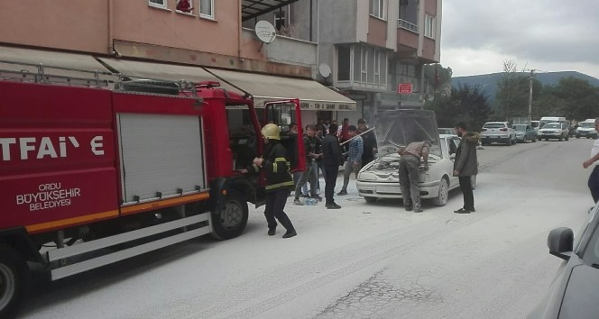 Ordu’da araç yangını