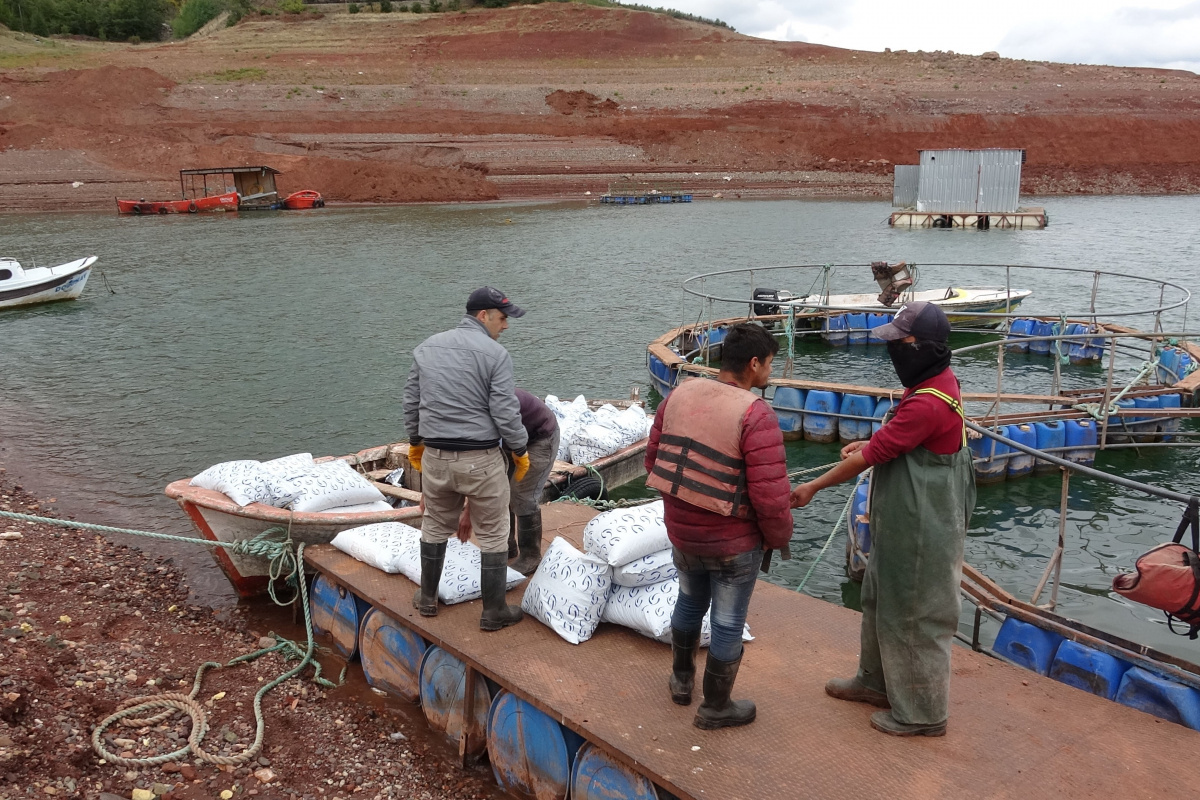 Barajda su seviyesi düştü, balıkçılar endişeli