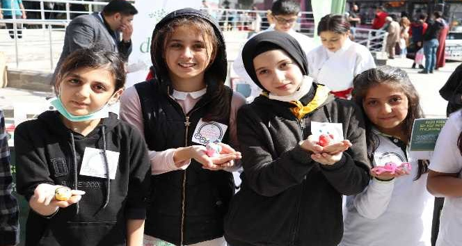 Oyun hamurundan hayvan figürleri yapıp hayvanlar için mama topladılar