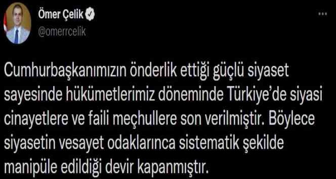 AK Parti Sözcüsü Çelik: “Siyasi cinayet spekülasyonları ilkesiz ve utanç verici bir sorumsuzluktur”