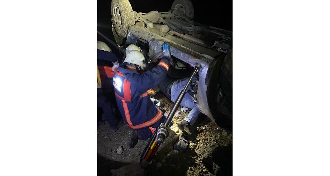 Ordu’da araç içinde sıkışan sürücü güçlükle kurtarıldı
