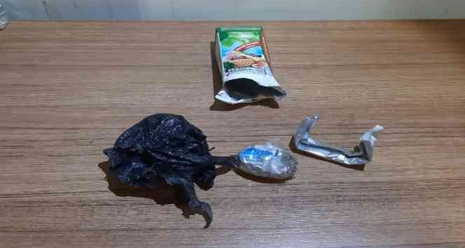 Meyve suyu kutusundan uyuşturucu çıktı