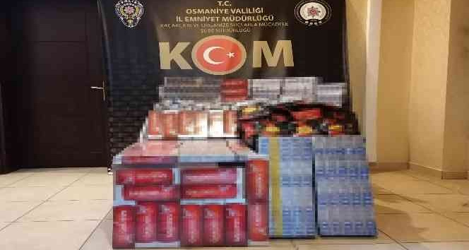 Saman torbalarının arasına gizlenmiş bin 360 paket kaçak sigara ele geçirildi