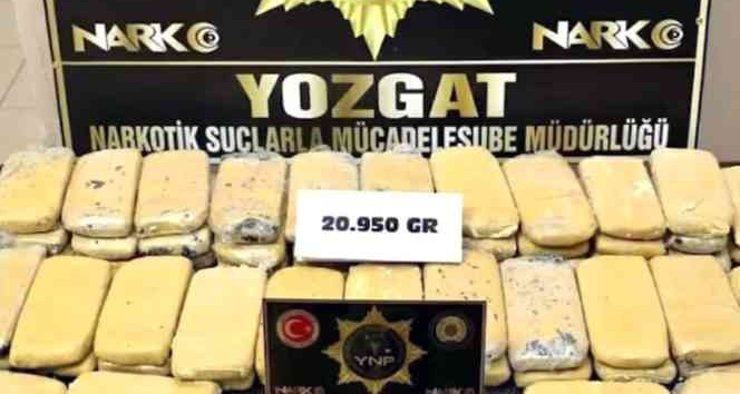 Yozgat’ta 21 kilogram eroin ele geçirildi