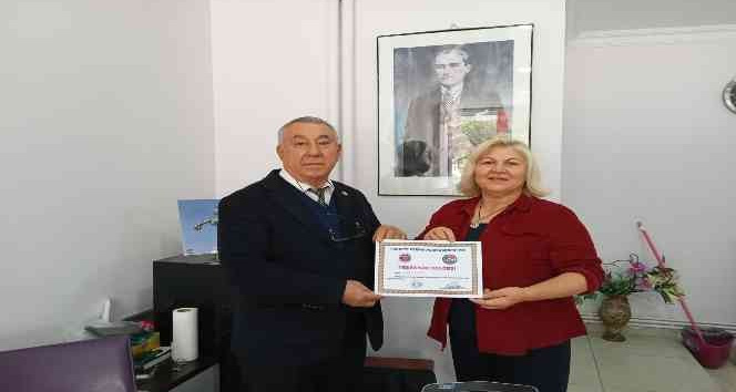 Ünsal’dan, Sever’e teşekkür belgesi