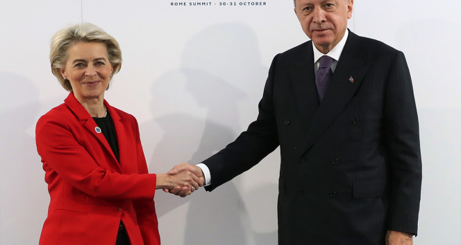 Cumhurbaşkanı Erdoğan, AB Komisyonu Başkanı Leyeni kabul etti