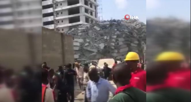 Nijeryada inşaat halindeki 21 katlı bina çöktü