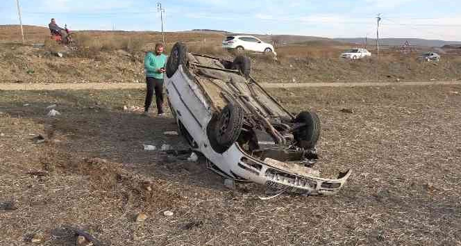 Virajı alamayan otomobil takla attı: 1 ağır yaralı