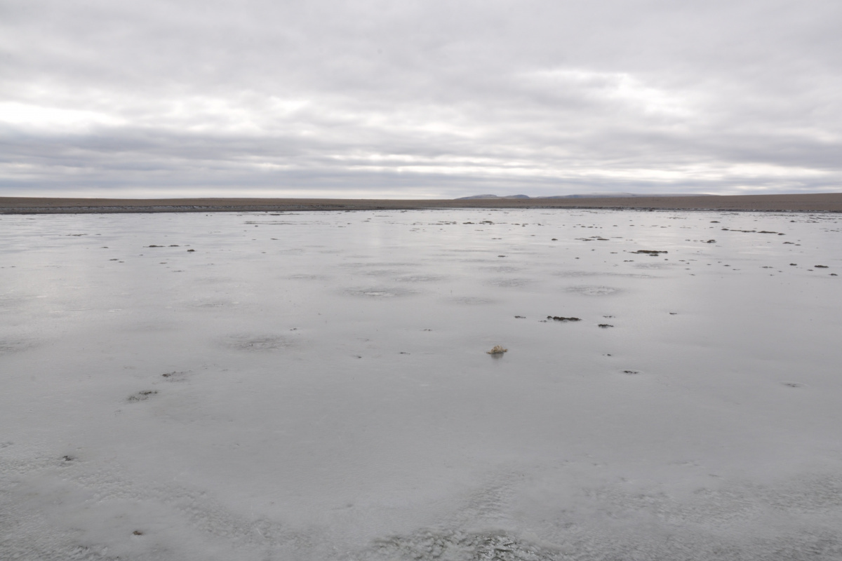 Kars’ın soğuğu gölü dondurdu