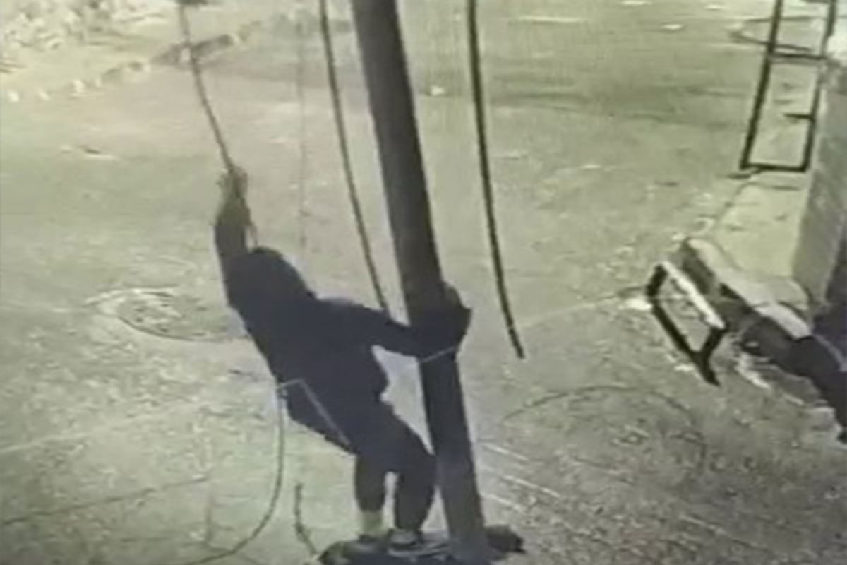 Şişli’de akrobatik kablo hırsızlığı