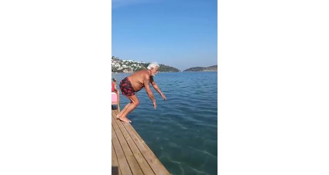 Fedon "Kanser oldu, ölüyor" diyenlere nispet denize atladı