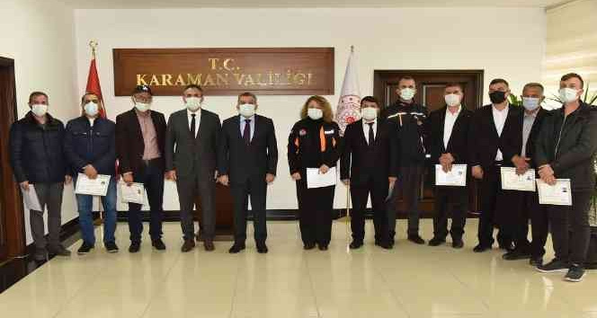 Vali Işık’tan AFAD ve İl Özel İdare personeline başarı belgesi