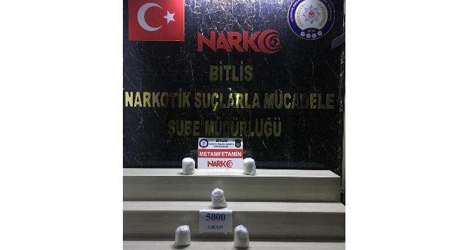 Bitlis’te 5 kilo metanfetamin ele geçirildi