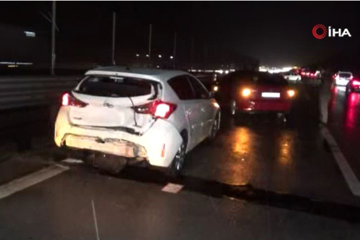 TEM’de 10 araçlı zincirleme kaza: 5 yaralı