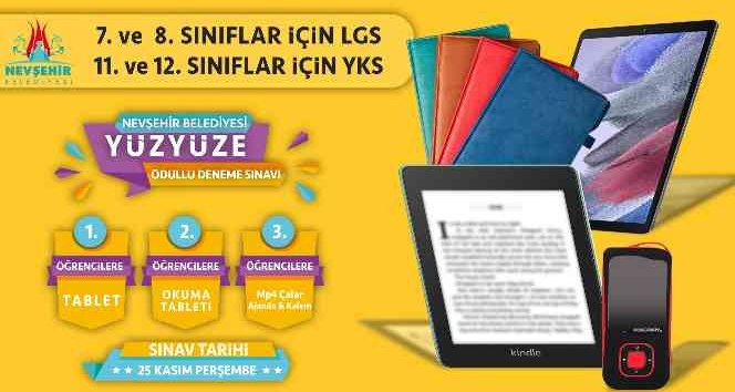 Nevşehir Belediyesinden ödülü deneme sınavı
