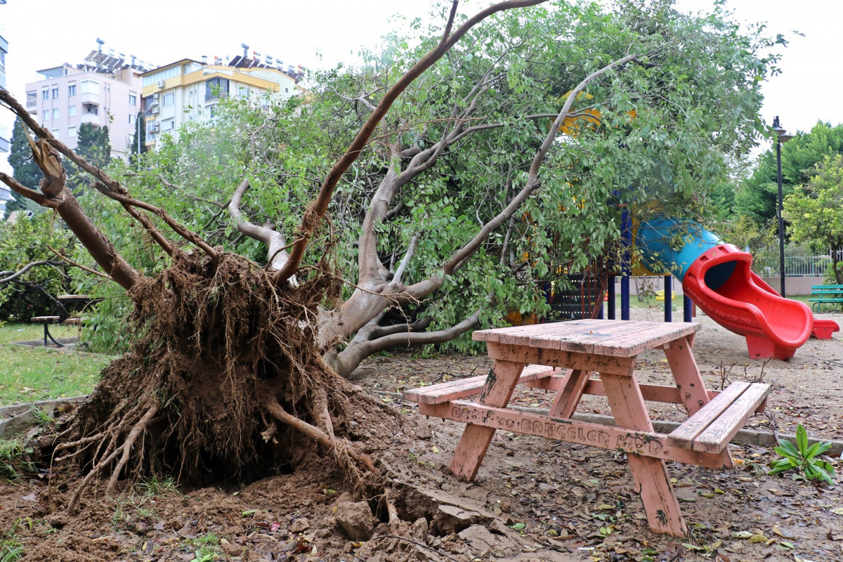 Antalya’da deprem korkusu yaşatan hortum mahalleyi savaş alanına çevirdi