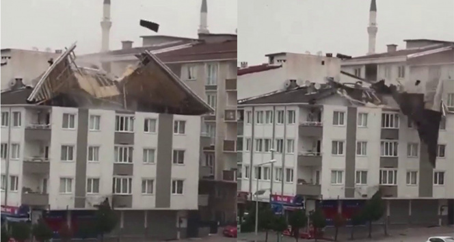 Sultangazide şiddetli lodos çatıyı uçurdu