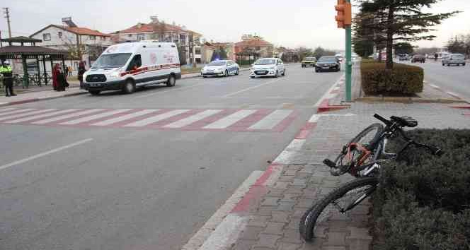 Karaman’da hafif ticari aracın çarptığı bisikletli çocuk yaralandı