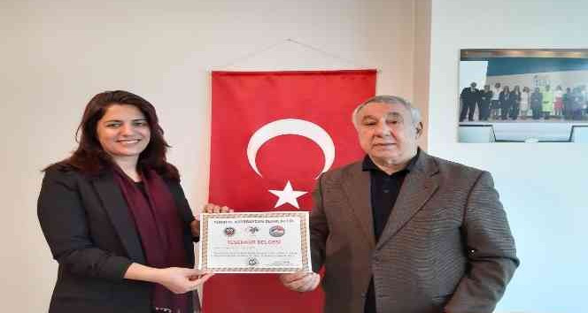 Ünsal’dan, Bakkıran’a teşekkür belgesi