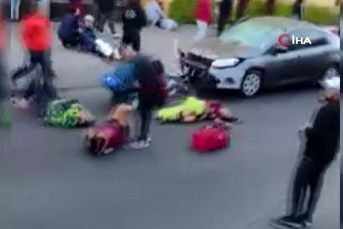 Sarhoş sürücü bisikletli grubun arasına daldı: 12 yaralı