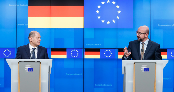 Almanya Başbakanı Scholz, Avrupa Konseyi Başkanı Michel ile görüştü