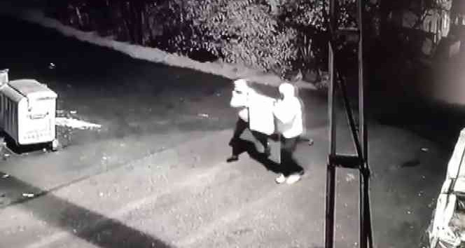 Evden çaldıkları televizyonu battaniyeyle örtüp götürdüler