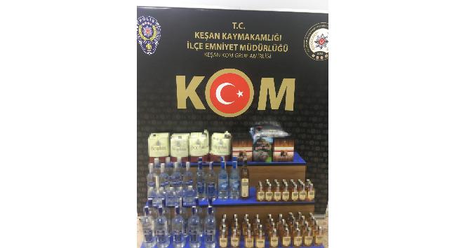 Edirne’de 133 litre sahte alkol ele geçirildi
