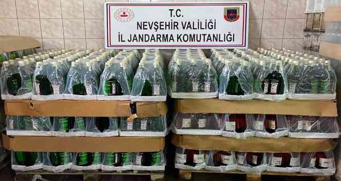 Nevşehir’de satışa hazır 732 şişe kaçak şaraba el konuldu