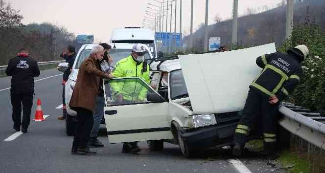 Kontrolden çıkan otomobil bariyere çarptı: 1 yaralı
