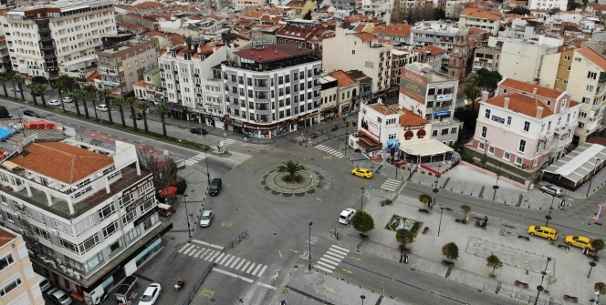 Sessizliğe bürünen Çanakkale havadan görüntülendi