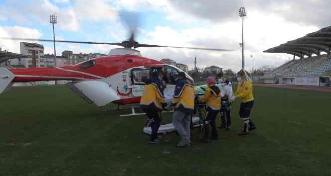 Kırklareli’de bir hasta, helikopter ambulans ile İstanbul’a sevk edildi