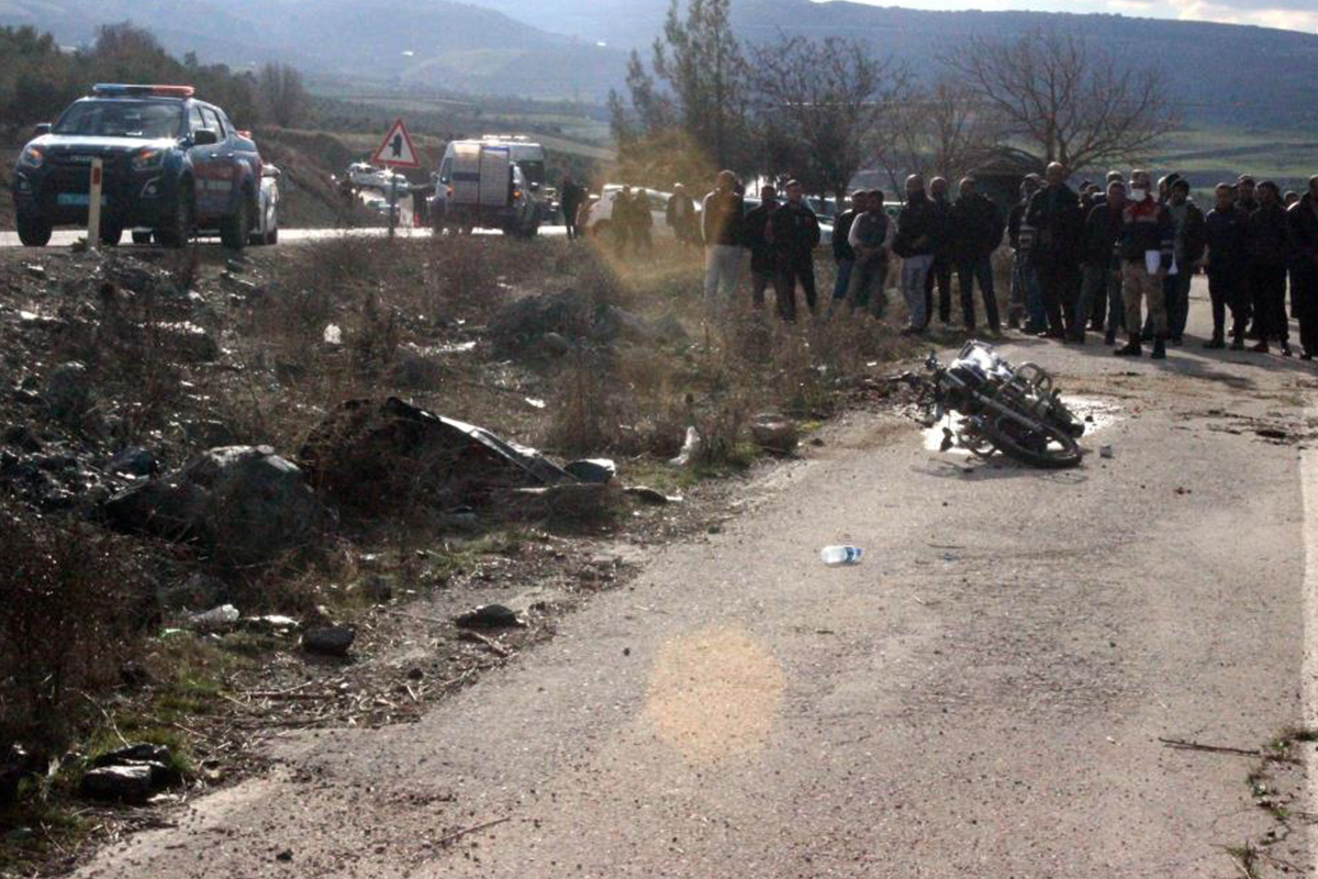 Kilis'te motosiklet şarampole yuvarlandı:1 ölü