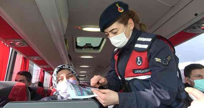 43 ilin geçiş güzergahında araçlar tek tek durduruldu, KADES uygulaması tanıtıldı