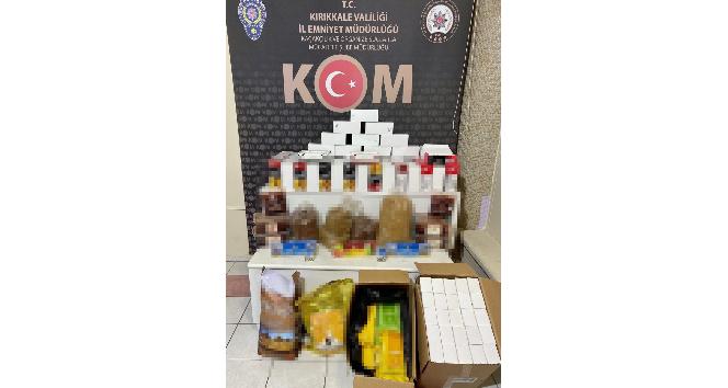 Kırıkkale’de 102 kilogram kaçak tütün ve 10 binlerce makaron ele geçirildi
