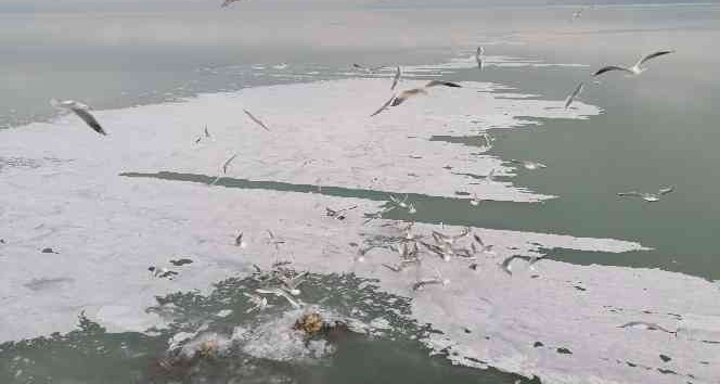 Eğirdir Gölü kıyıları buz tuttu