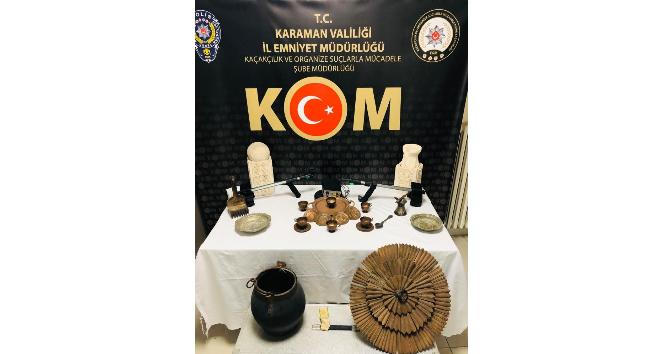 Karaman’da 24 parça tarihi eser ele geçirildi