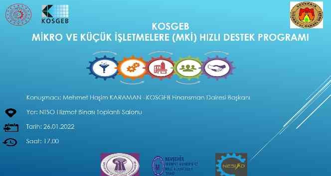 KOSGEB Finansman Dairesi Başkanı Karaman Nevşehir’e gelecek