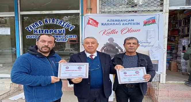 Ünsal’dan Baydar ve Agayev’e teşekkür belgesi