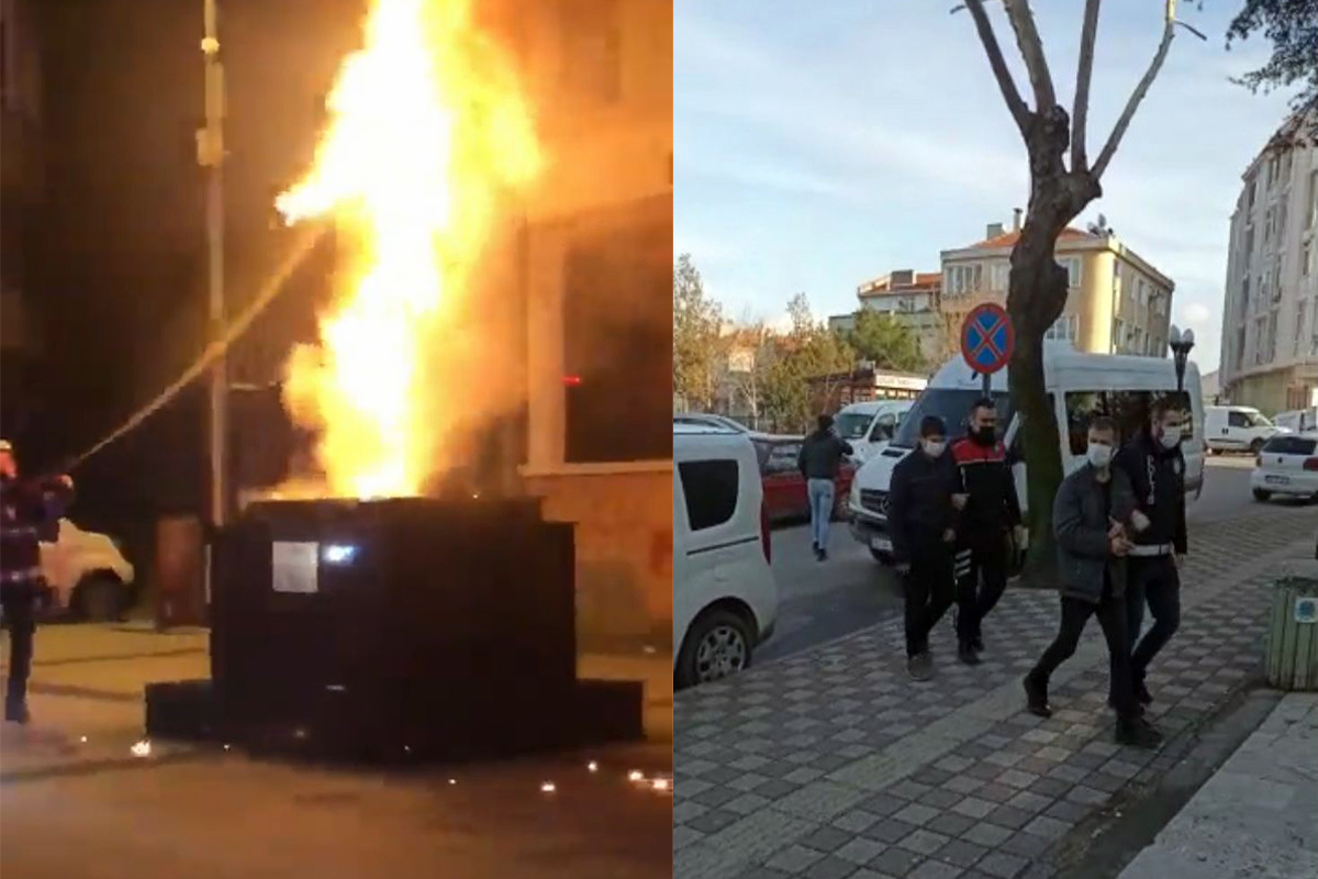 Uzunköprü’de Adalet Anıtı'nı yakan saldırgan tutuklandı