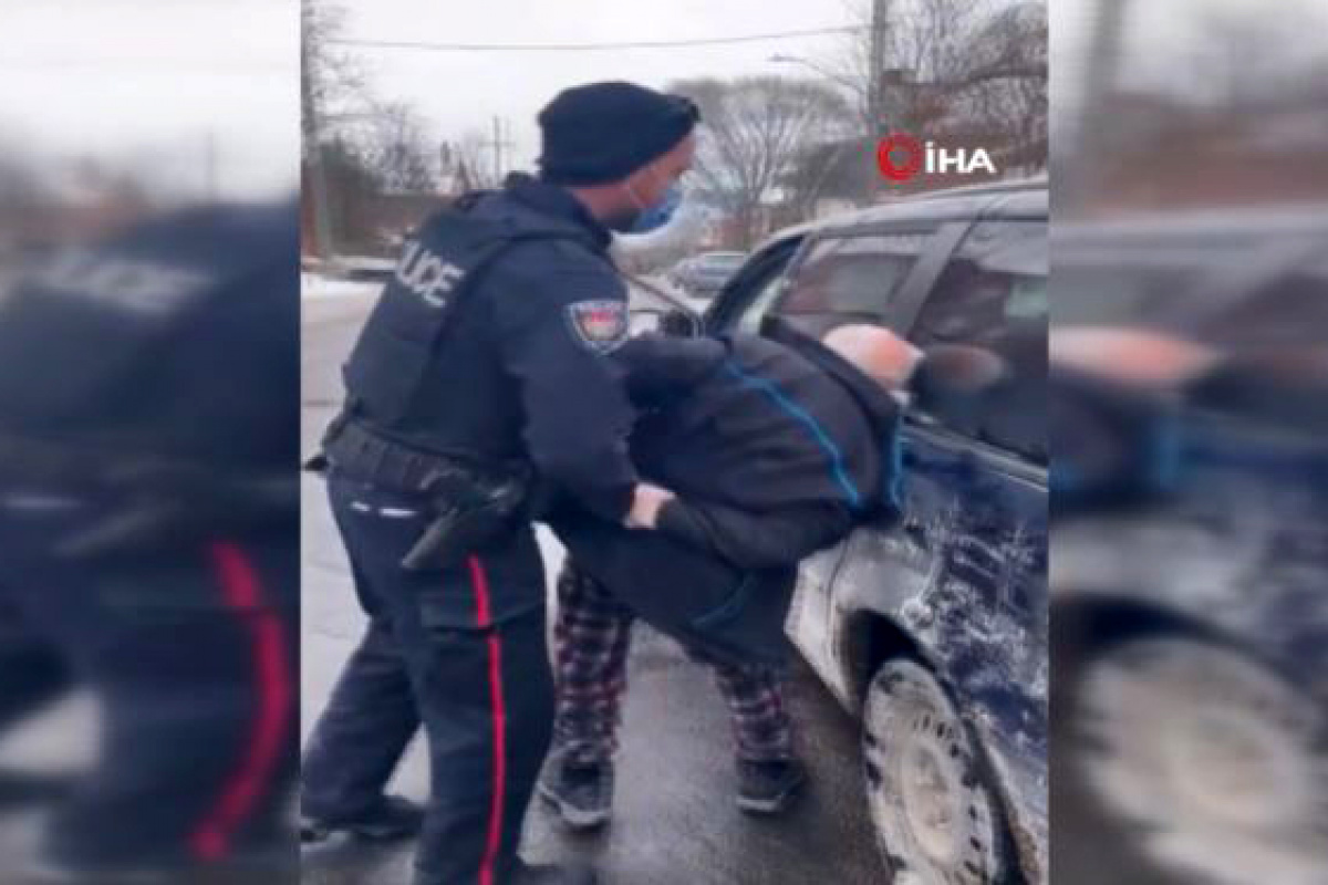 Kanada polisinden 78 yaşındaki adama ters kelepçe