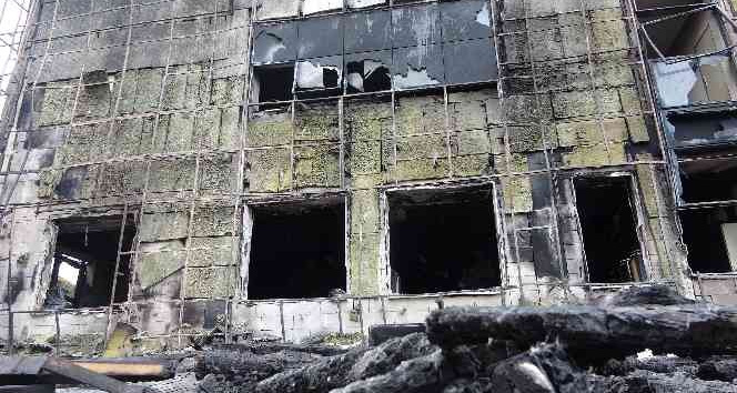 Yanan Giresun Üniversitesi binasında hasar tespit çalışması başlatıldı