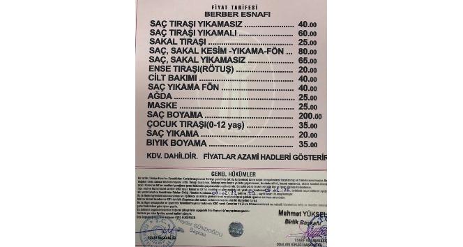 Sinop’ta berber tarifesi yenilendi: Saç-sakal tıraşı 65-80 TL
