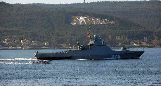 Rus savaş gemisi ‘Dmitry Rogachev’ Çanakkale Boğazı’ndan geçti
