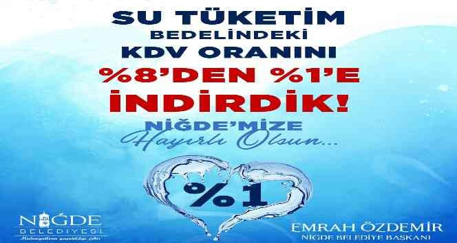Niğde Belediyesi’nden su faturalarına KDV indirimi