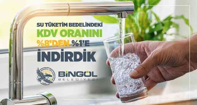 Bingöl Belediyesi su tüketim bedelindeki KDV oranını yüzde 1’e düşürdü