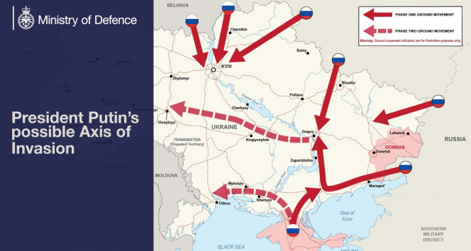 İngiltere Savunma Bakanlığı, Rusyanın Ukraynayı muhtemel işgal planını yayınladı