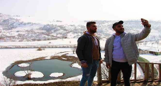 Bingöl’ün yüzen adalarında kış güzelliği