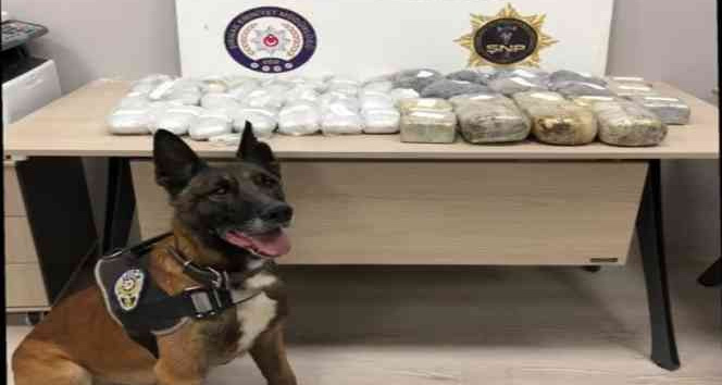 Yabancı plakalı araçta 18 kilo eroini ‘Stark’ buldu
