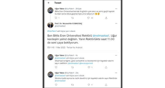 “İlk günüm çok sıkıcı ve yalnız geçti” diyen öğrenciye rektörden çay daveti